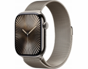 Apple Hodinky řady 10 GPS + Cellular, 42mm pouzdro z přírodního titanu s milánským náramkem z přírodního titanu