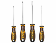 Ingco HKSDS0428 Šroubovák plochý+křížový sada 4ks