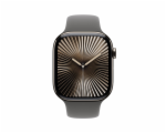 Apple Watch Series 10 GPS + Cellular 46mm Natural Titanium Case with Stone Grey Sport Band - S/M