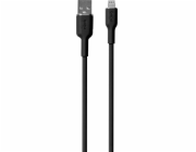 Puro USB kabel PURO ICON Soft Cable – USB-A na Lightning kabel s certifikací MFi 1,5 m (černý)