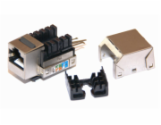 OEM keystone Cat5e, tieneny STP, kolmá svork., typ UNI 110, strieborný