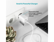 iStores by Epico Ultraboost GaN 45W síťový adaptér EA45 s 1,2m USB-C na USB-C kabelem - bílá
