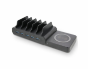 LMP DuoCharge 5+1 Port 150W + 5x UCB-C Cables 30cm - Black