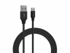 Deví kabel USB-A to USB-C Gracious Woven Cable 2m - Black