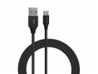Deví kabel USB-A to USB-C Gracious Woven Cable 1m - Black