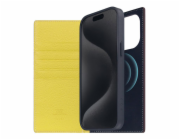 SLG Design pouzdro D8 Neon Full Grain Leather Diary pro iPhone 15 Pro Max - Lemon