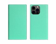 SLG Design pouzdro D8 Neon Full Grain Leather Diary pro iPhone 15 Pro - Teal
