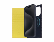 SLG Design pouzdro D8 Neon Full Grain Leather Diary pro iPhone 15 Pro - Lemon
