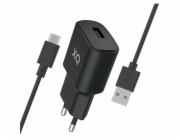 Xqisit wall charger + USB-A to USB-C kabel 1m - Black