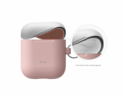 Elago Airpods Silicone Duo Hang Case - Pink/White, Pastel Blue