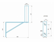 CSAT KM200 dvoubodový kovový držák, 20cm od zdi