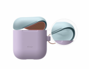 Elago Airpods Silicone Duo Hang Case - Lavender/Pink, Pastel Blue
