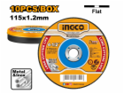 Ingco MCD121155 Kotouč řezný kov 115x1,2x22,2mm, sada 10ks