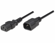 Manhattan napájecí kabel Manhattan C14 až C13 M/F napájecí prodlužovací kabel 0,5m černý