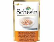 SCHESIR Tuňák a kuře s krevetami v želé - mokré krmivo pro kočky - 85g