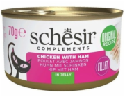 SCHESIR Chicken with ham in jelly - mokré krmivo pro kočky - 70g