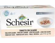 SCHESIR Tuňák s lososem v želé Box - mokré krmivo pro kočky - 6x50g