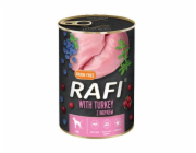 Dolina Noteci Rafi Mokré krmivo pro psy s krůtím masem, borůvkami a brusinkami - 800g
