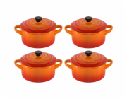Le Creuset Stoneware Set of 4 petite Casseroles 10x5cm volcan.