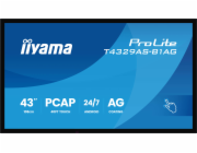 iiyama ProLite T4329AS-B1AG - 43" Trída úhloprícky (42.5" zobrazitelný) displej LCD s LED podsvícením - digital signage - s dotyková obrazovka (multi touch) - 4K UHD (2160p) 3840 x 2160 - Direct LED -