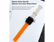 Deví řemínek Deluxe Series Sport6 Silicone Two-tone Band 40/41mm - Starlight/Orange