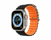 Deví řemínek Deluxe Series Sport6 Silicone Two-tone Band 40/41mm - Black/Orange