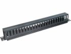 1U 19" organizér kabelů s maskovacím krytem