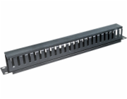 1U 19" organizér kabelů s maskovacím krytem