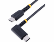 StarTech.com 1ft (30cm) USB C Charging Cable Right Angle, 60W PD 3A, Heavy Duty Fast Charge USB-C Cable, USB 2.0 Type-C, Durable and Rugged Aramid Fiber, S20/iPad/Pixel - High Quality USB Charging Cor