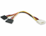 StarTech.com 12in LP4 to 2x SATA Power Y Cable Adapter - Molex to to Dual SATA Power Adapter Splitter - Adaptér napájení - 4 pinové interní napájení (M) do SATA napájení (F) - pro P/N: BRACKET125PTP, 