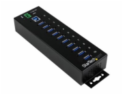 Startech 10-Port USB 3.0 Hub - Metal Industrial USB-A Hub with ESD & Surge Protection - Din Rail, Wall or Desk Mountable - TAA Compliant USB Expander Hub (ST1030USBM) - Rozbočovač - 10 x SuperSpeed US