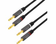 LogiLink Banánový kabel x2 - banánový kabel x2 3m černý (CA1210)