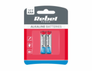 Baterie AAA (R03) alkalická REBEL Alkaline Power 2ks / blistr BAT0066B