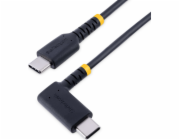 StarTech.com 6ft (2m) USB C Charging Cable Right Angle, 60W PD 3A, Heavy Duty Fast Charge USB-C Cable, USB 2.0 Type-C, Durable and Rugged Aramid Fiber, S20/iPad/Pixel - High Quality USB Charging Cord 