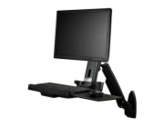 StarTech.com Wall Mount Workstation, Articulating Full Motion Standing Desk with Ergonomic Height Adjustable Monitor & Keyboard Tray Arm, Mouse & Scanner Holders, For Single VESA Display - Foldable St