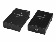 Startech USB 2.0 Extender over Cat5e/Cat6 Cable (RJ45), Up to 165ft (50m), High Speed USB Port Extender Adapter Kit, Powered, USB over Ethernet Cable Extender, 480Mbps, Metal Housing - Power/Link/Acti