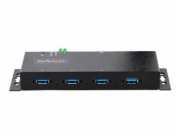 StarTech.com 4-Port Industrial USB 3.0 5Gbps Hub, Rugged USB Hub w/15kV Air/8kV Contact ESD and Surge Protection, DIN/Wall/Desk Mountable USB-A Hub, USB Expansion Hub with Locking Ports - Metal Constr