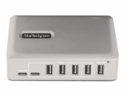 Startech 7-Port USB-C Hub, 5x USB-A + 2x USB-C, Self-Powered w/ 65W Power Supply, USB 3.1 10Gbps Hub w/ BC1.2 Charging, Desktop/Laptop USB Hub with 3ft Locking USB-IF Certified Cable - USB Expansion H