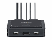 Startech 2-Port USB-C Cable KVM Switch, 4K 60Hz DisplayPort Output, Compact KVM with 4ft/1.2m USB Type-C/Audio Integrated Cables, Bus Powered - Remote Push-Button/Hotkey Switching (C2-D46-UC2-CBL-KVM)
