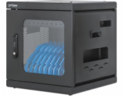 Manhattan MANHATTAN Ladeschrank mit 10 Steckdosen Glastür abschließbar (Speditionsversand)