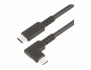 StarTech.com 1.6ft (50cm) Rugged Right Angle USB-C Cable, USB 3.2 Gen 2 (10 Gbps), USB C to C Data Transfer Cable, 4K 60Hz DP Alt Mode, 100W Power Delivery - 90 Degree USB-C Cable (RUSB31CC50CMBR) - U