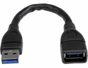 StarTech.com 6in Short USB 3.0 Extension Adapter Cable (USB-A Male to USB-A Female) - USB 3.1 Gen 1 (5Gbps) Port Saver Cable - Black (USB3EXT6INBK) - Prodlužovací šňůra USB - USB typ A (F) do USB typ 