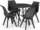 Leobert Sada kulatého stolu TODI 80 černý + 4 židle MARK ...
