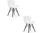 Leobert Židle LAGO, ekokůže - bílé / černé nohy x 2