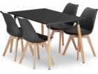 Leobert Sada obdélníkového stolu ADRIA 120x80 černý + 4 ž...
