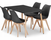 Leobert Sada obdélníkového stolu ADRIA 120x80 černý + 4 židle MARK černé