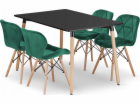 Leobert Sada obdélníkového stolu ADRIA 120x80 černý + 4 ž...