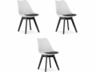 Leobert Židle MARK černá a bílá / černé nohy x 3