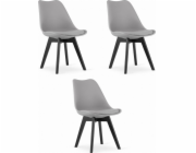 Leobert Židle MARK - šedé / černé nohy x 3