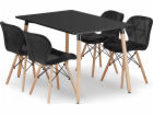 Leobert Sada obdélníkového stolu ADRIA 120x80 černý + 4 č...